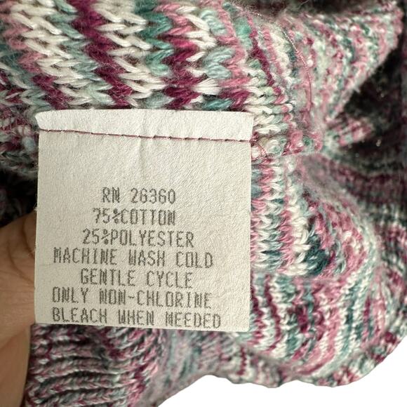 Vintage 80s James Kenrob Knitted Cardigan Small Pink Green Cozycore Grandmacore - Picture 5 of 7